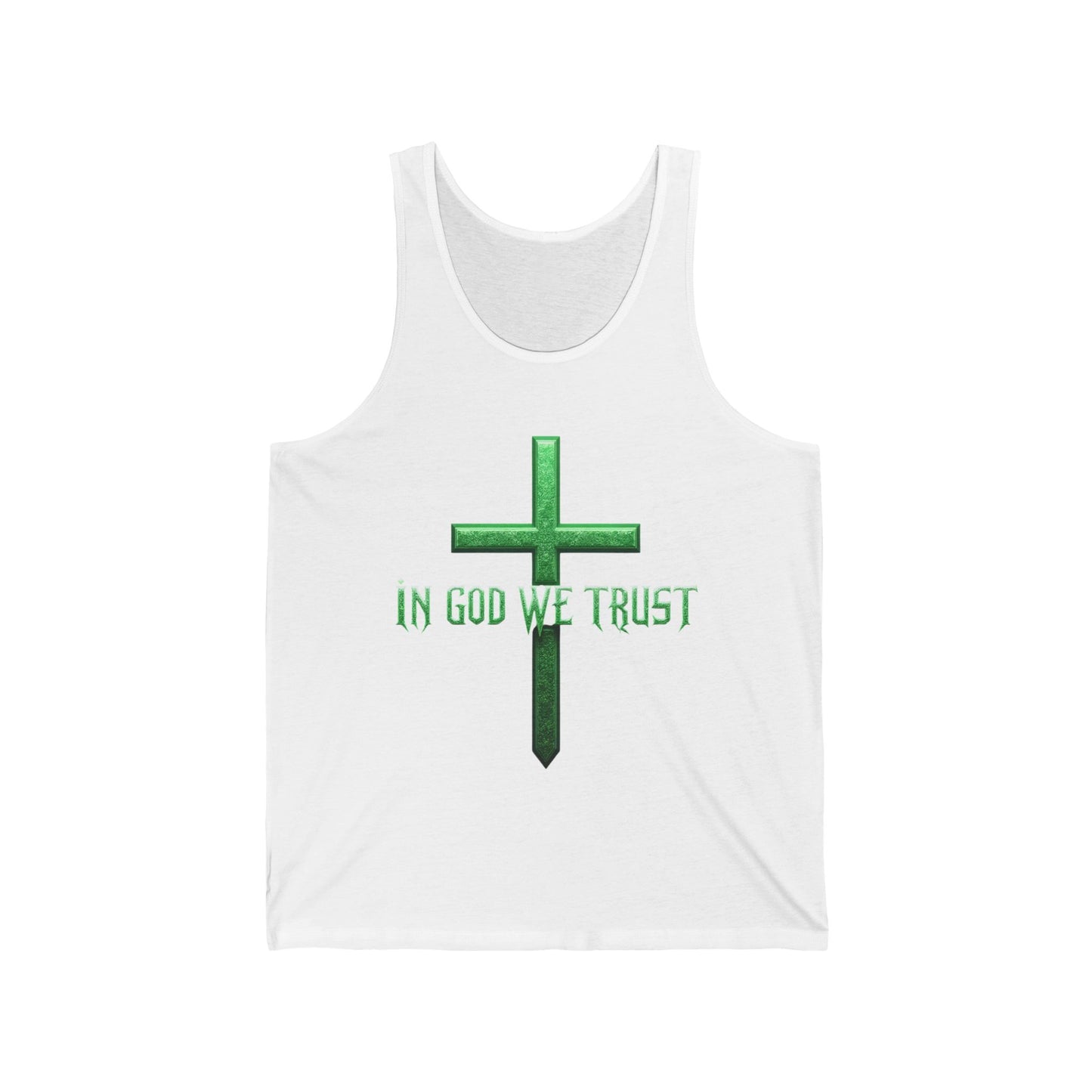 In God We Trust | Women’s Faith Tank – Bold Belief in Emerald Strength