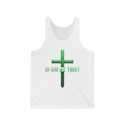 In God We Trust | Women’s Faith Tank – Bold Belief in Emerald Strength