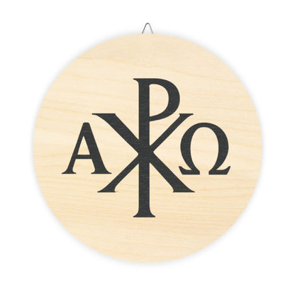 The Beginning and the End – Chi Rho Faith Wood Sign
