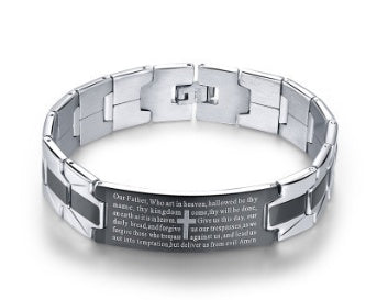 Lord's Prayer Black Stainless Steel Bracelet
