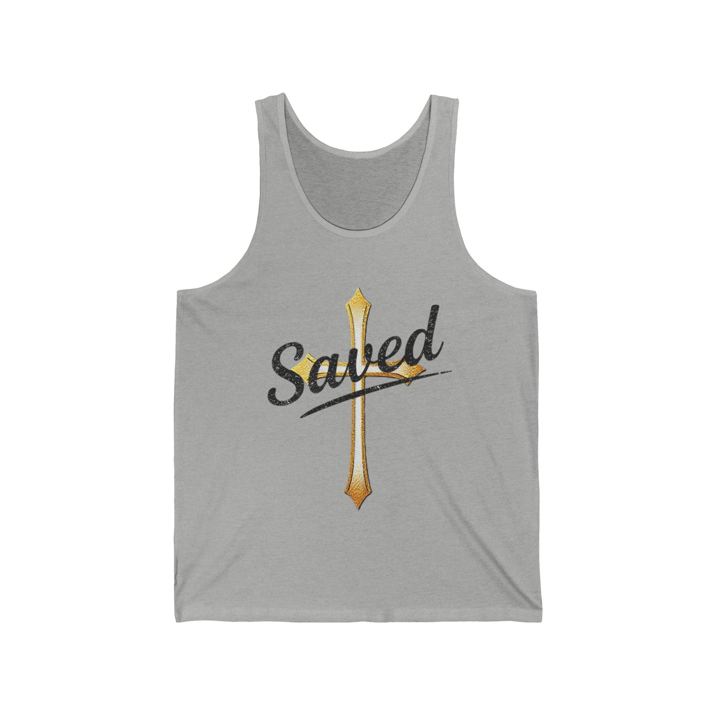 Saved Men’s Tank Top – Christian Faith Apparel with Cross Design