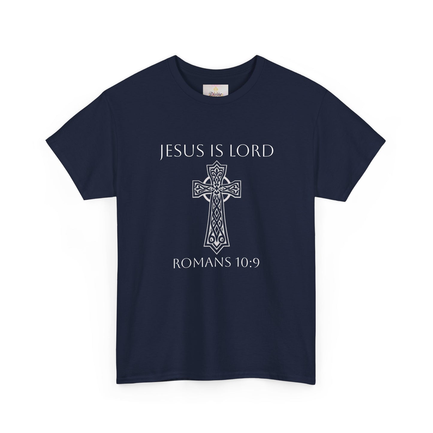 Women's Jesus is Lord Christian T-Shirt – Modern Cross Design (White Lettering)