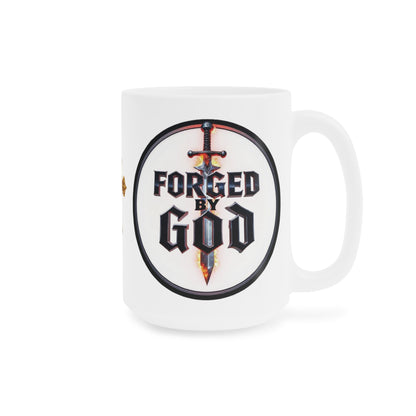 Forged by God Christian Coffee Mug – Strength in Faith Drinkware