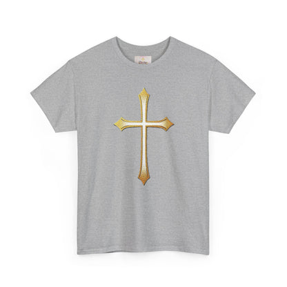 Men’s Gold Cross Tee – Christian Faith-Inspired Apparel