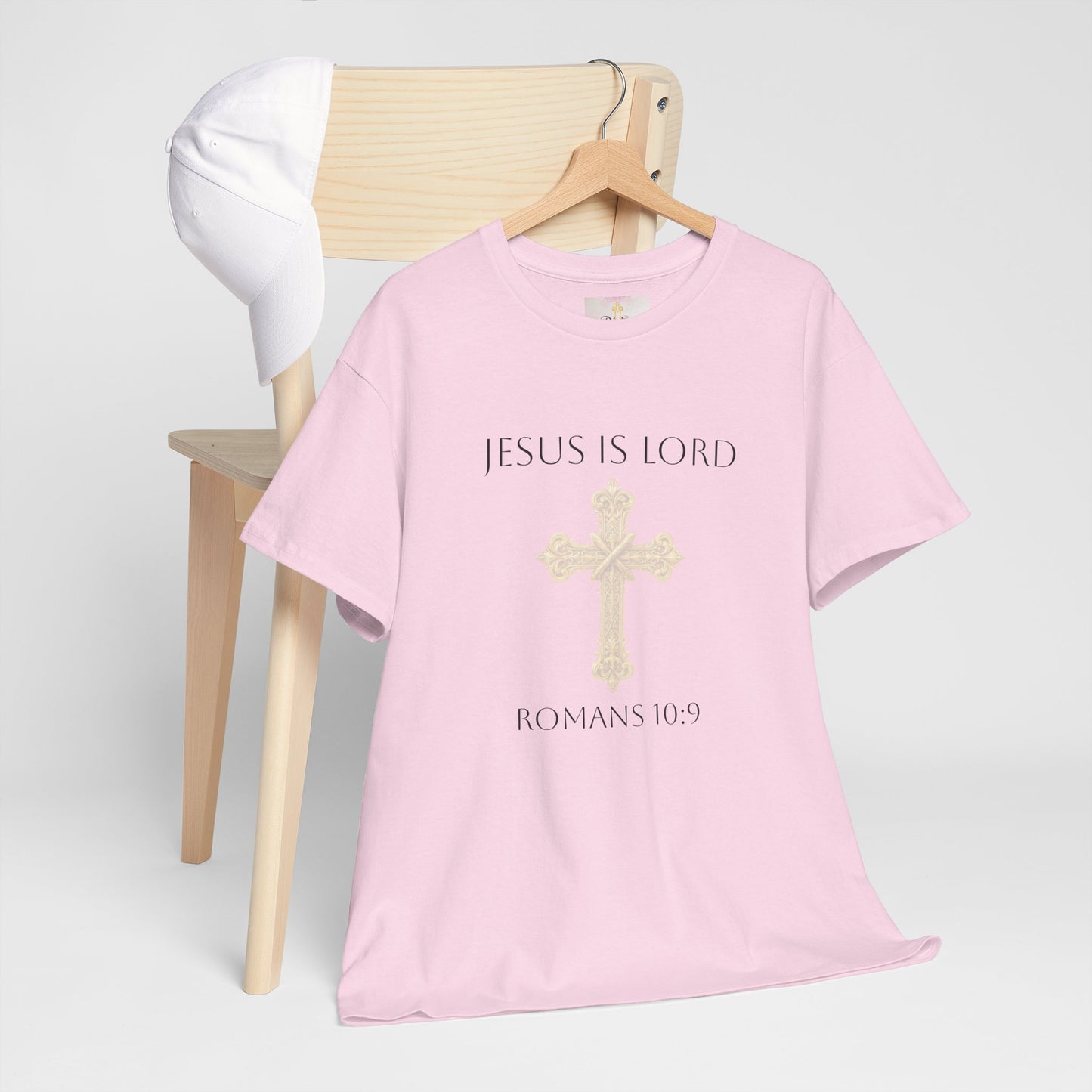 Speak It. Believe It. Saved. – Women’s Jesus Is Lord Tee (Romans 10:9) (White Lettering)