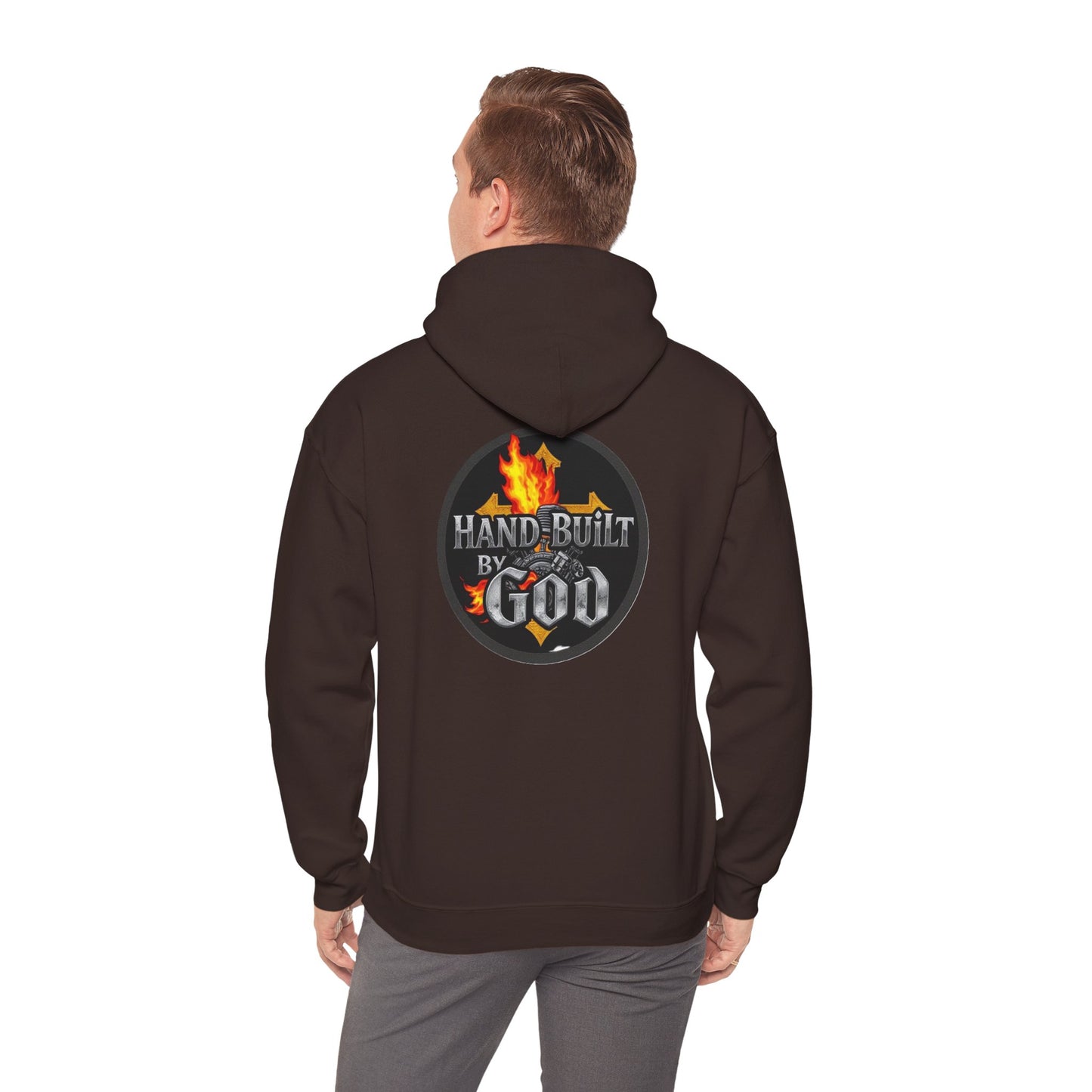 Hand Built By God - Bold Christian Men’s Hoodie