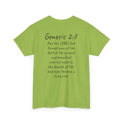 Formed from the Dust | Men’s Christian T-Shirt with Genesis 2:7 (Dark Lettering)