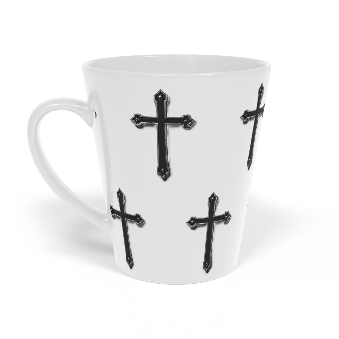 Warrior’s Black Cross Christian Latte Mug | Ephesians 6:11