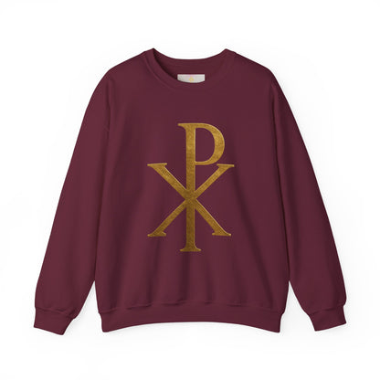 Divine Comfort – Women’s Gold Chi Rho Christian Sweatshirt
