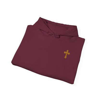 Jesus is Lord - Men's Christian Hoodie with Golden Cross