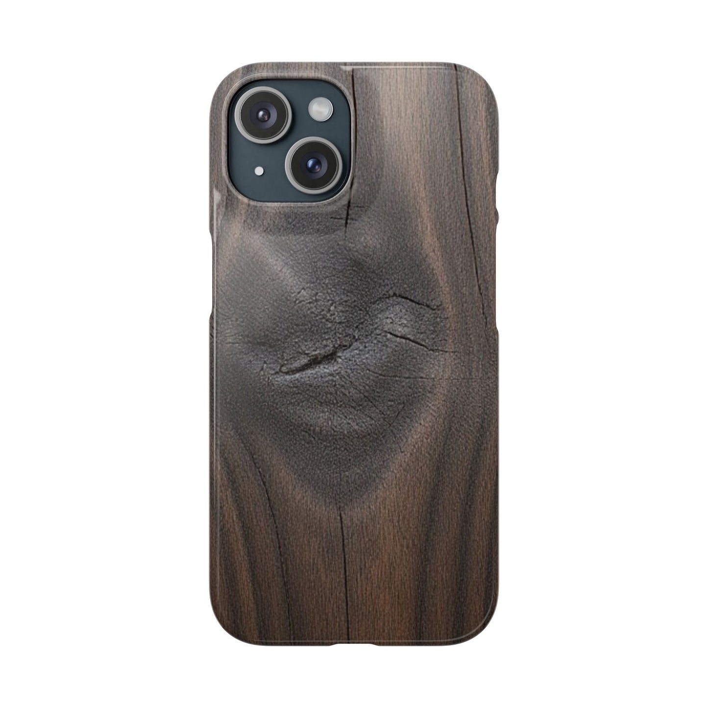 iPhone Snap Case – Dark Wood Grain Design