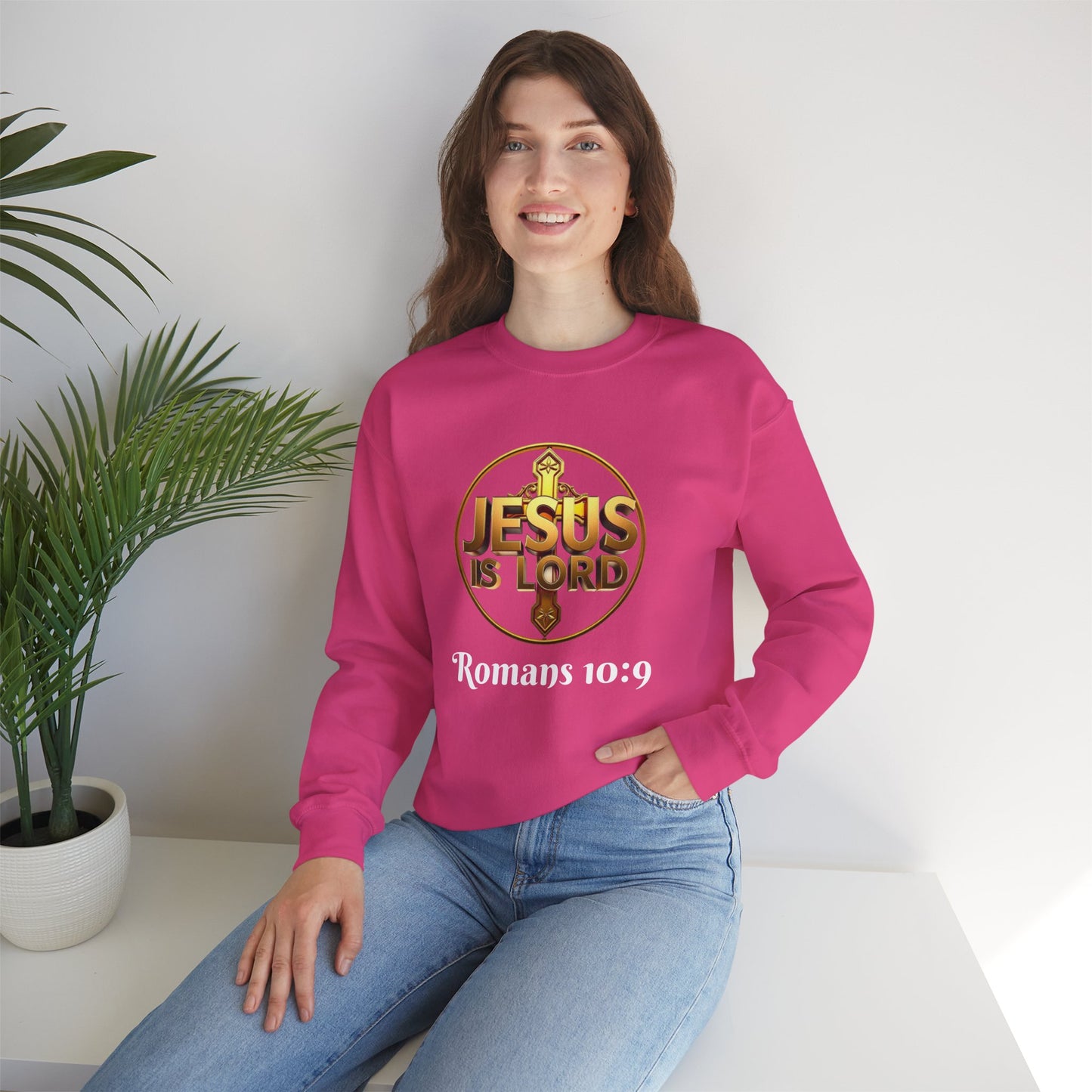 Bold Faith Women’s Sweatshirt – Proclaim Jesus Is Lord & He Is Risen (White Lettering)