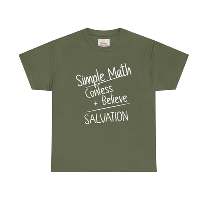 Simple Math of Salvation Women’s Christian T-Shirt (White Chalk)