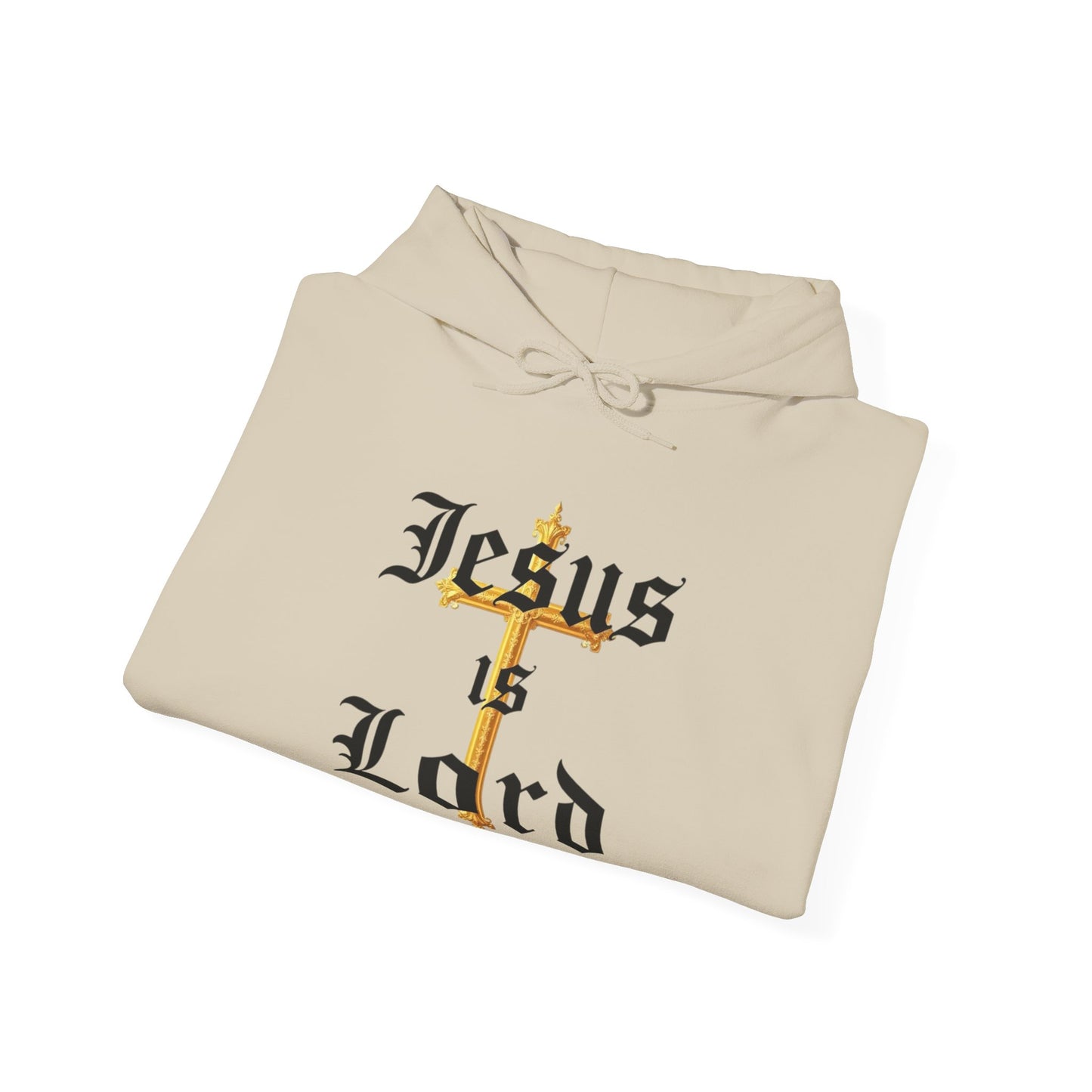 Men’s “Jesus is Lord” Christian Hoodie – Bold Cross Faith Pullover