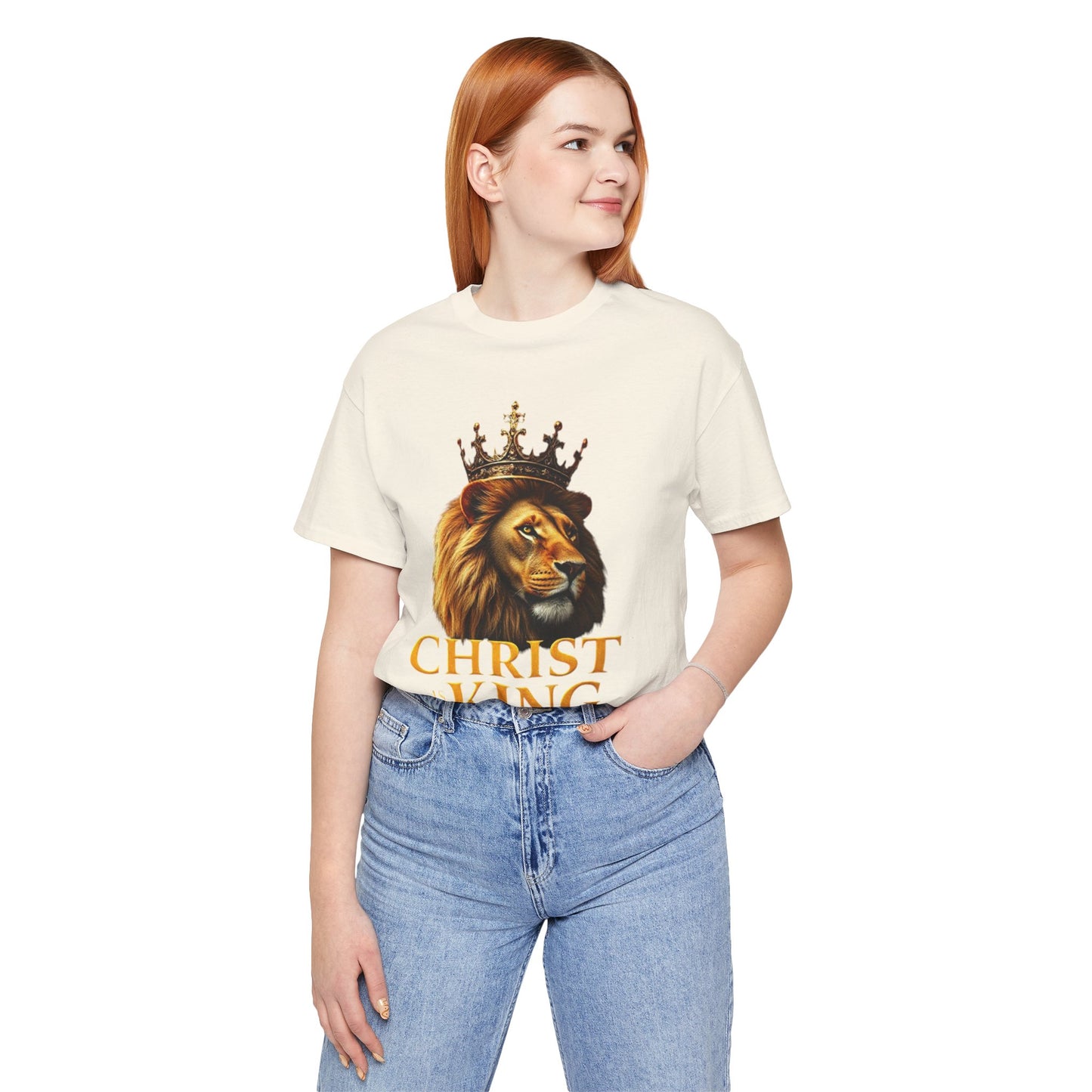 Christ is King Crowned Lion Tee – Inspirational Christian Shirt