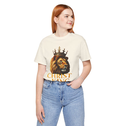 Christ is King Crowned Lion Tee – Inspirational Christian Shirt
