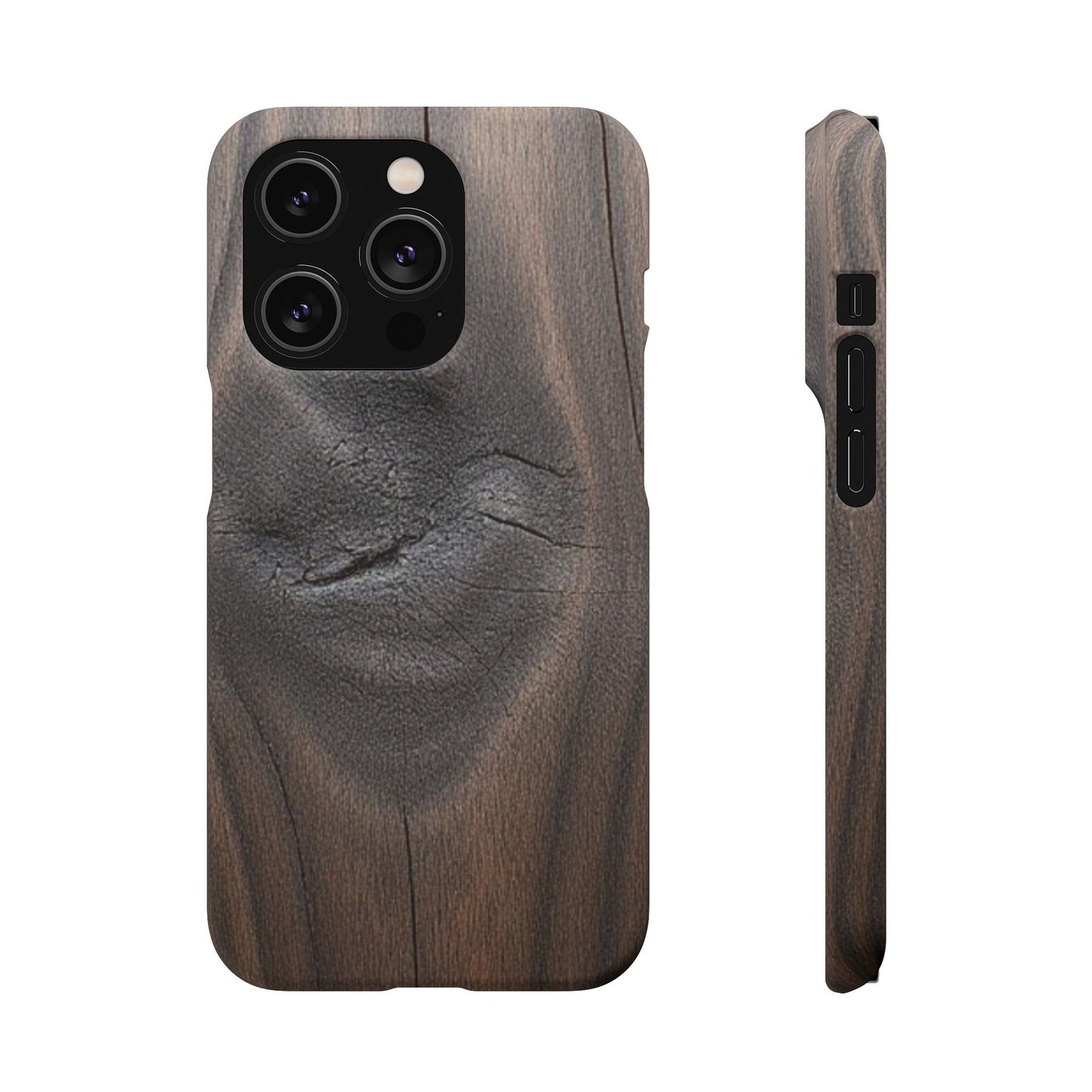iPhone Snap Case – Dark Wood Grain Design