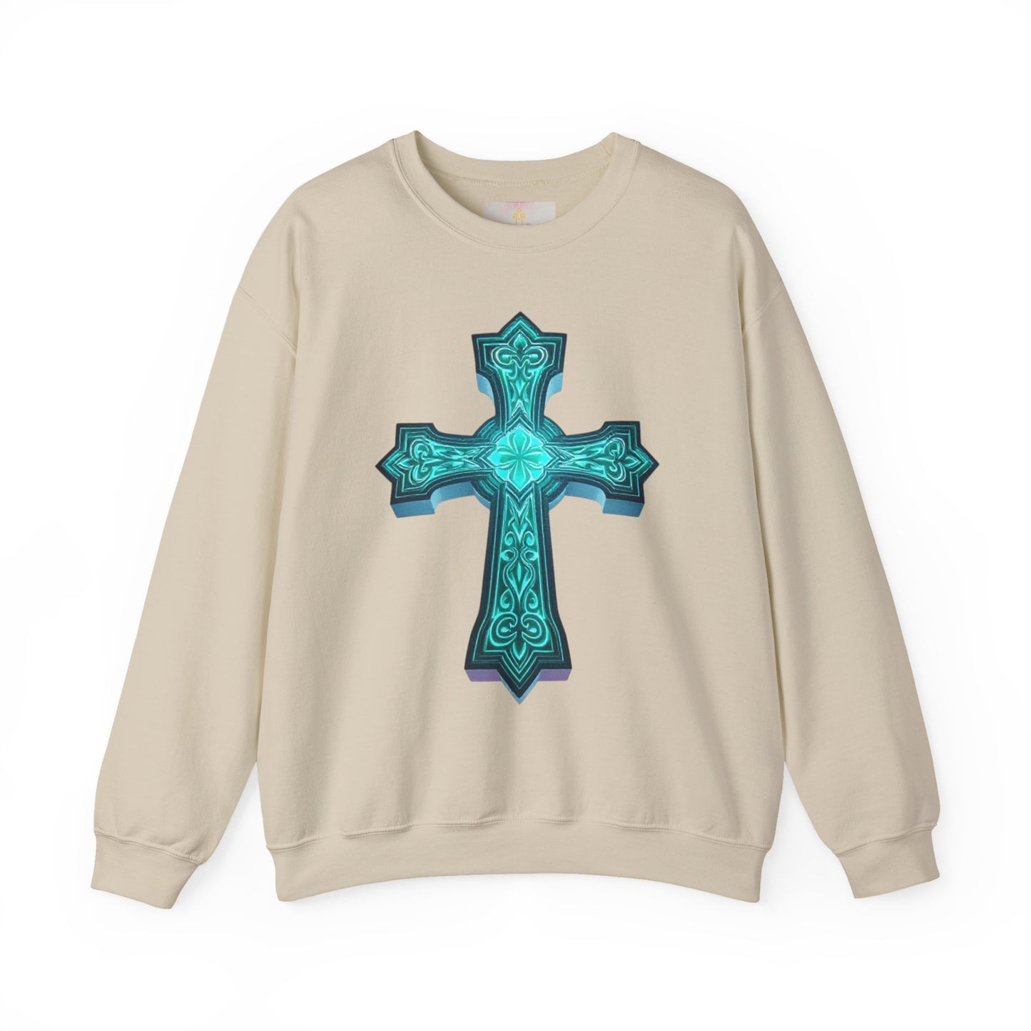 Women’s Radiant Light Sweatshirt – Luminous Cross Design