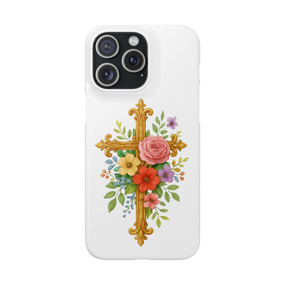 Floral Cross Snap Case for iPhone – Faith in Bloom