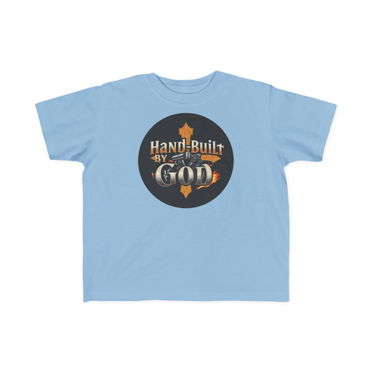 Toddler Boys “Hand Built By God” Christian T-Shirt – Bold Faith Tee for Little Boys