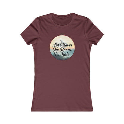 Women’s Christian T-Shirt – Love Leaves No Room For Hate Dove Design – Spiritual Everyday Tee