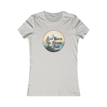 Women’s Christian T-Shirt – Love Leaves No Room For Hate Dove Design – Spiritual Everyday Tee