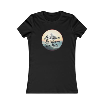 Women’s Christian T-Shirt – Love Leaves No Room For Hate Dove Design – Spiritual Everyday Tee