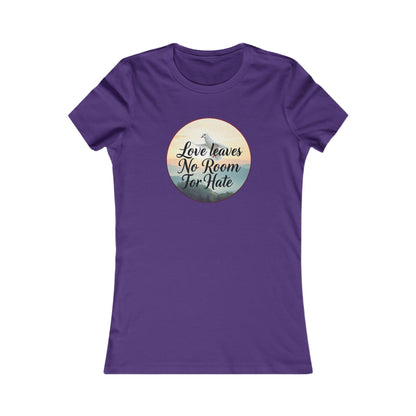 Women’s Christian T-Shirt – Love Leaves No Room For Hate Dove Design – Spiritual Everyday Tee
