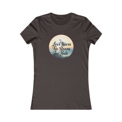 Women’s Christian T-Shirt – Love Leaves No Room For Hate Dove Design – Spiritual Everyday Tee
