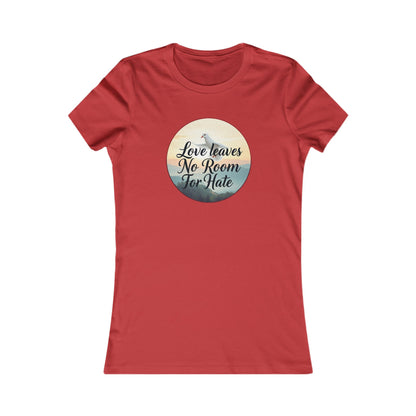 Women’s Christian T-Shirt – Love Leaves No Room For Hate Dove Design – Spiritual Everyday Tee