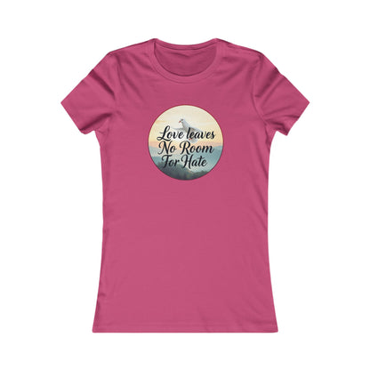 Women’s Christian T-Shirt – Love Leaves No Room For Hate Dove Design – Spiritual Everyday Tee