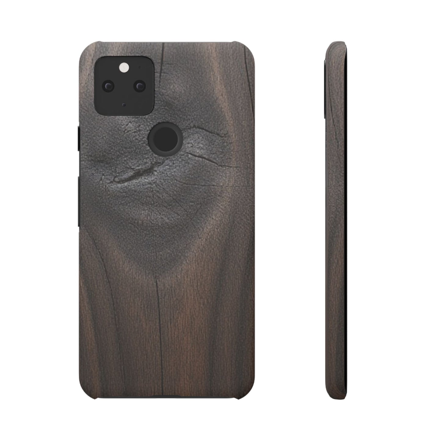 Google Pixel 5 Snap Case – Dark Wood Grain Design