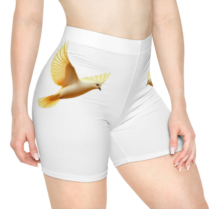 Golden Dove Women’s Biking Shorts – Spirit of Peace and Power