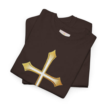 Men’s Gold Cross Tee – Christian Faith-Inspired Apparel