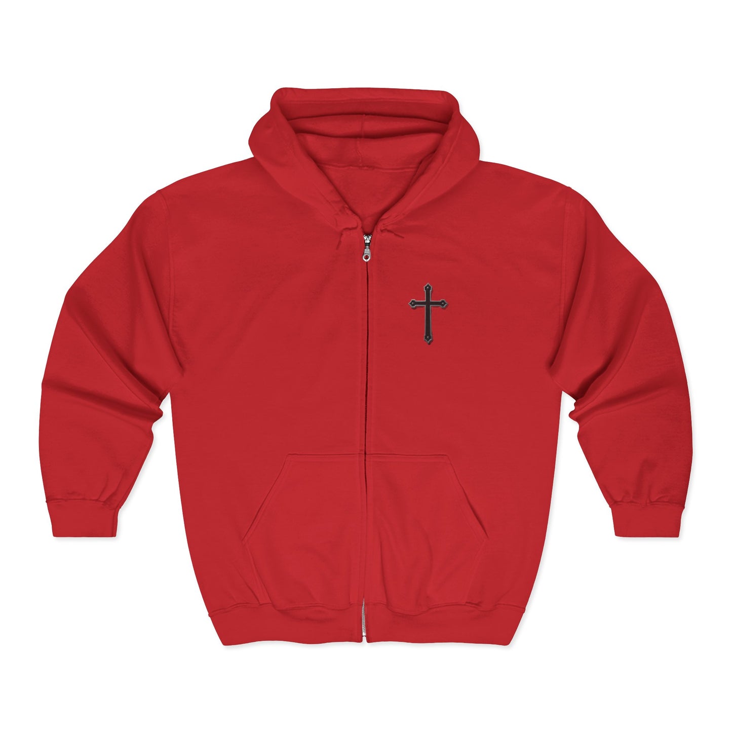 Men’s Black Cross Zip-Up Hoodie – Everyday Faith & Comfort