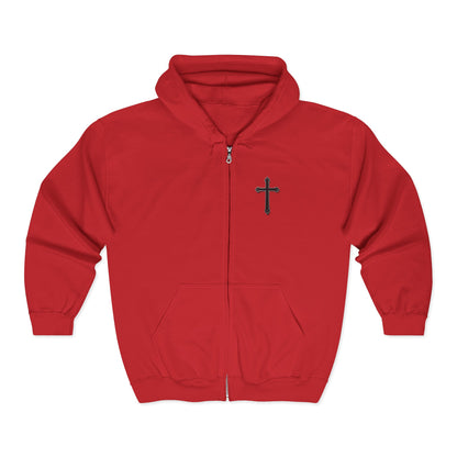 Men’s Black Cross Zip-Up Hoodie – Everyday Faith & Comfort