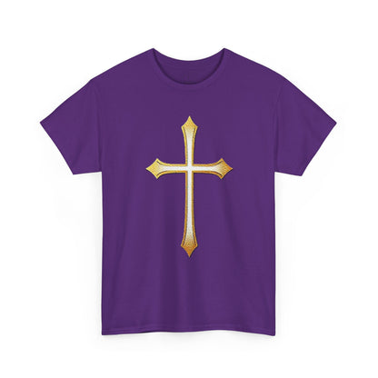 Men’s Gold Cross Tee – Christian Faith-Inspired Apparel