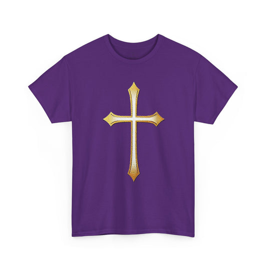 Men’s Gold Cross Tee – Christian Faith-Inspired Apparel
