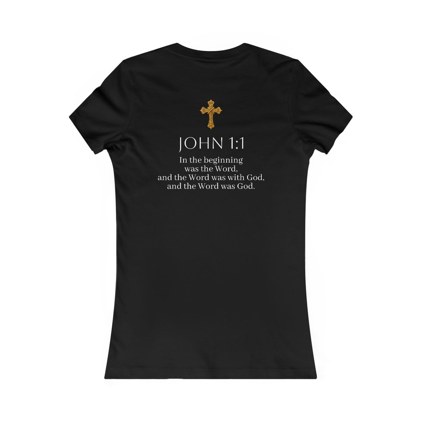 “The Word Eternal” – Women’s Favorite Christian Tee with White Lettering (John 1:1)