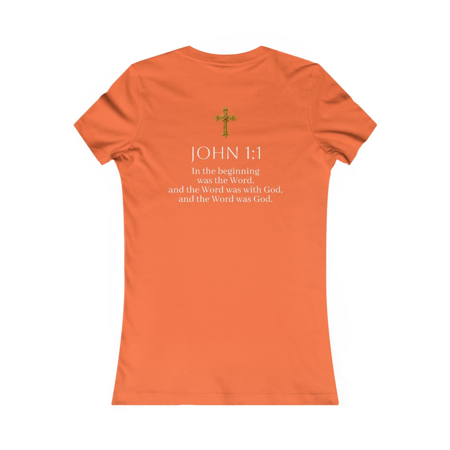 “The Word Eternal” – Women’s Favorite Christian Tee with White Lettering (John 1:1)