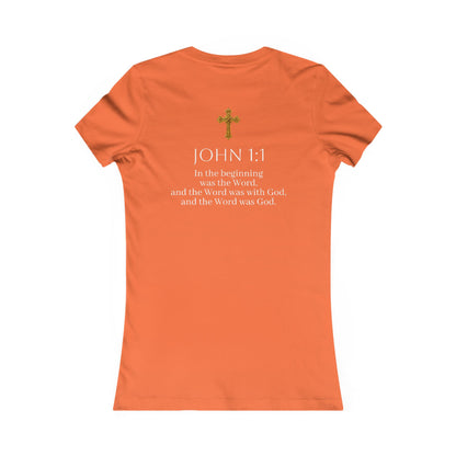 “The Word Eternal” – Women’s Favorite Christian Tee with White Lettering (John 1:1)
