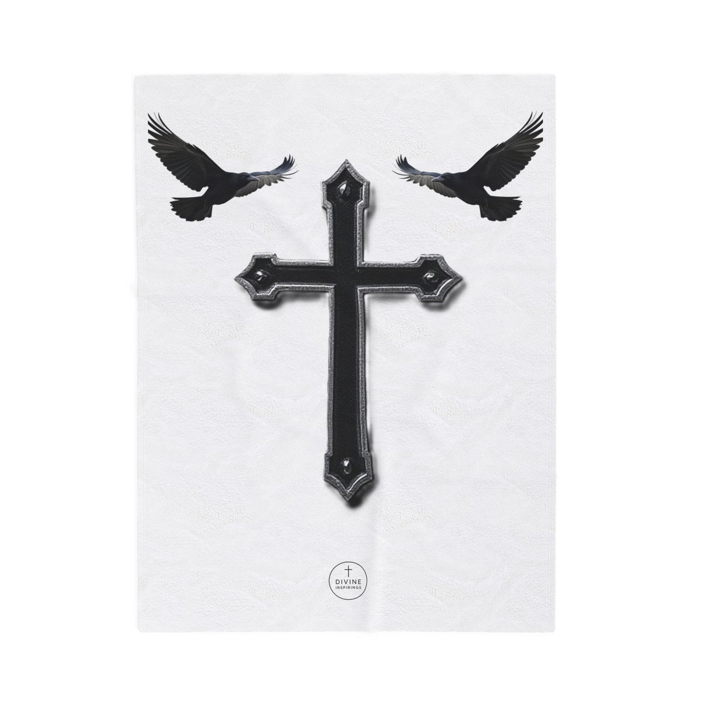 Faith in Flight: Riveted Cross & Crows Blanket