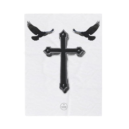 Faith in Flight: Riveted Cross & Crows Blanket