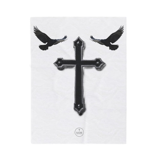 Faith in Flight: Riveted Cross & Crows Blanket