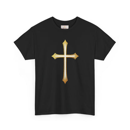 Men’s Gold Cross Tee – Christian Faith-Inspired Apparel