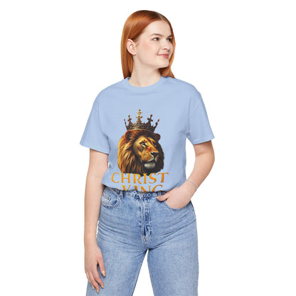 Christ is King Crowned Lion Tee – Inspirational Christian Shirt