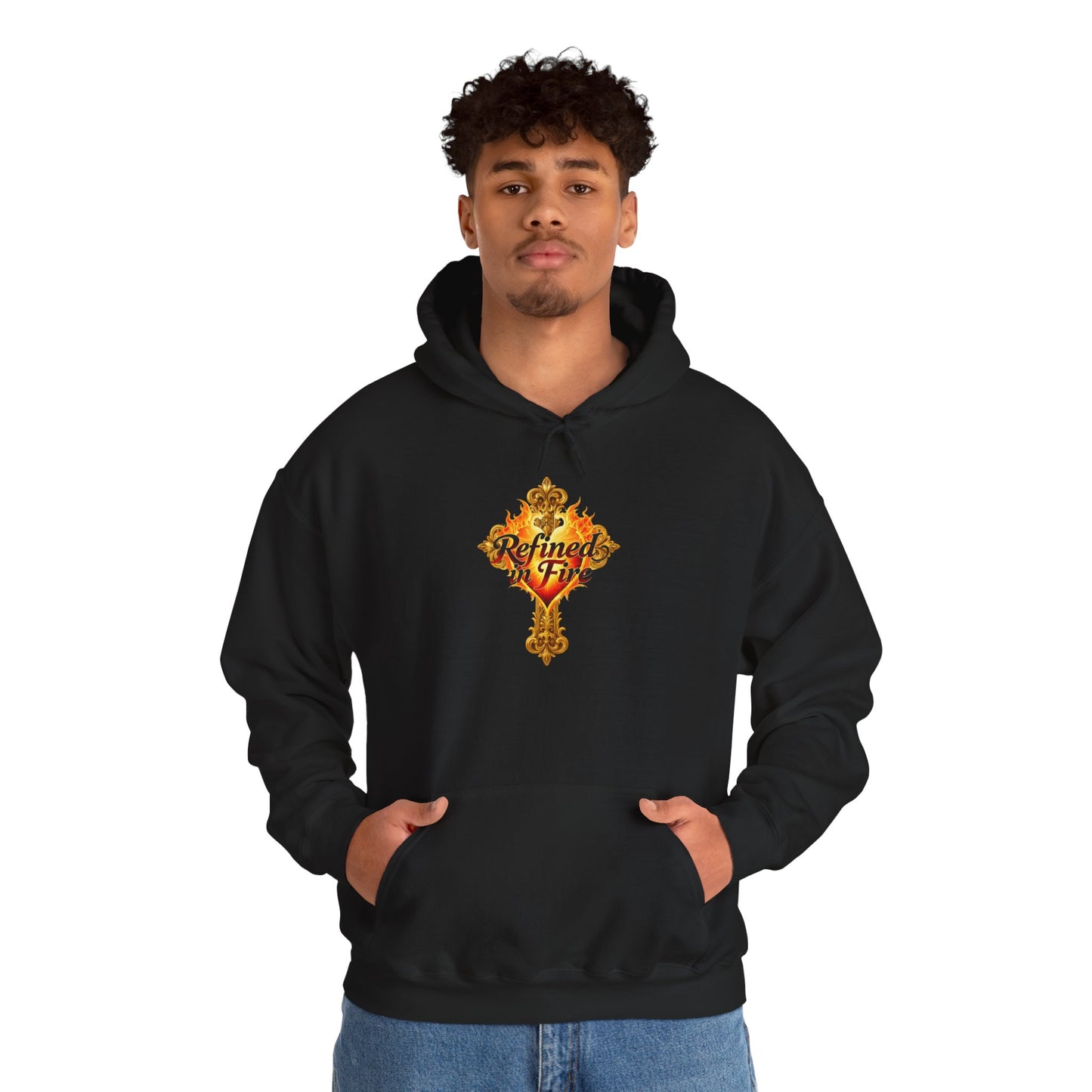 Refined by Fire - Men's Ornate Christian Hoodie