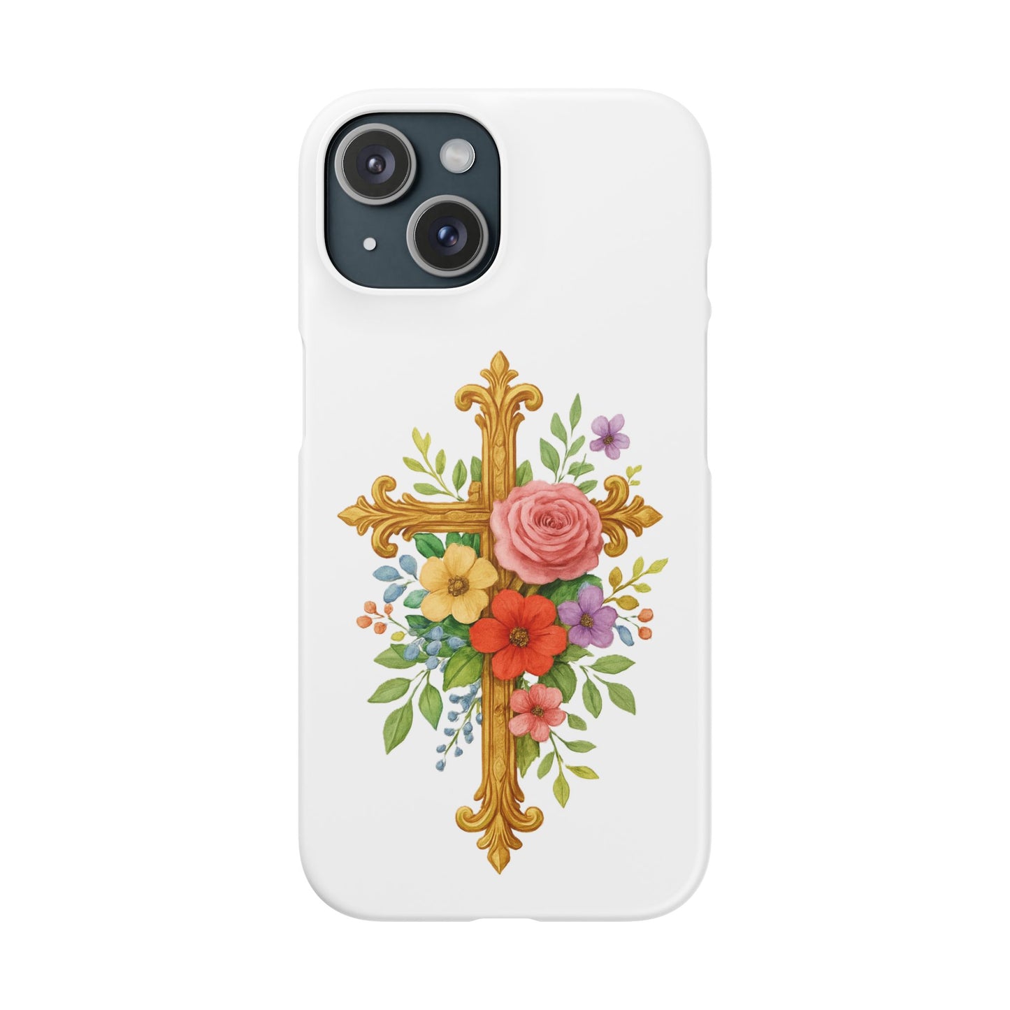 Floral Cross Snap Case for iPhone – Faith in Bloom