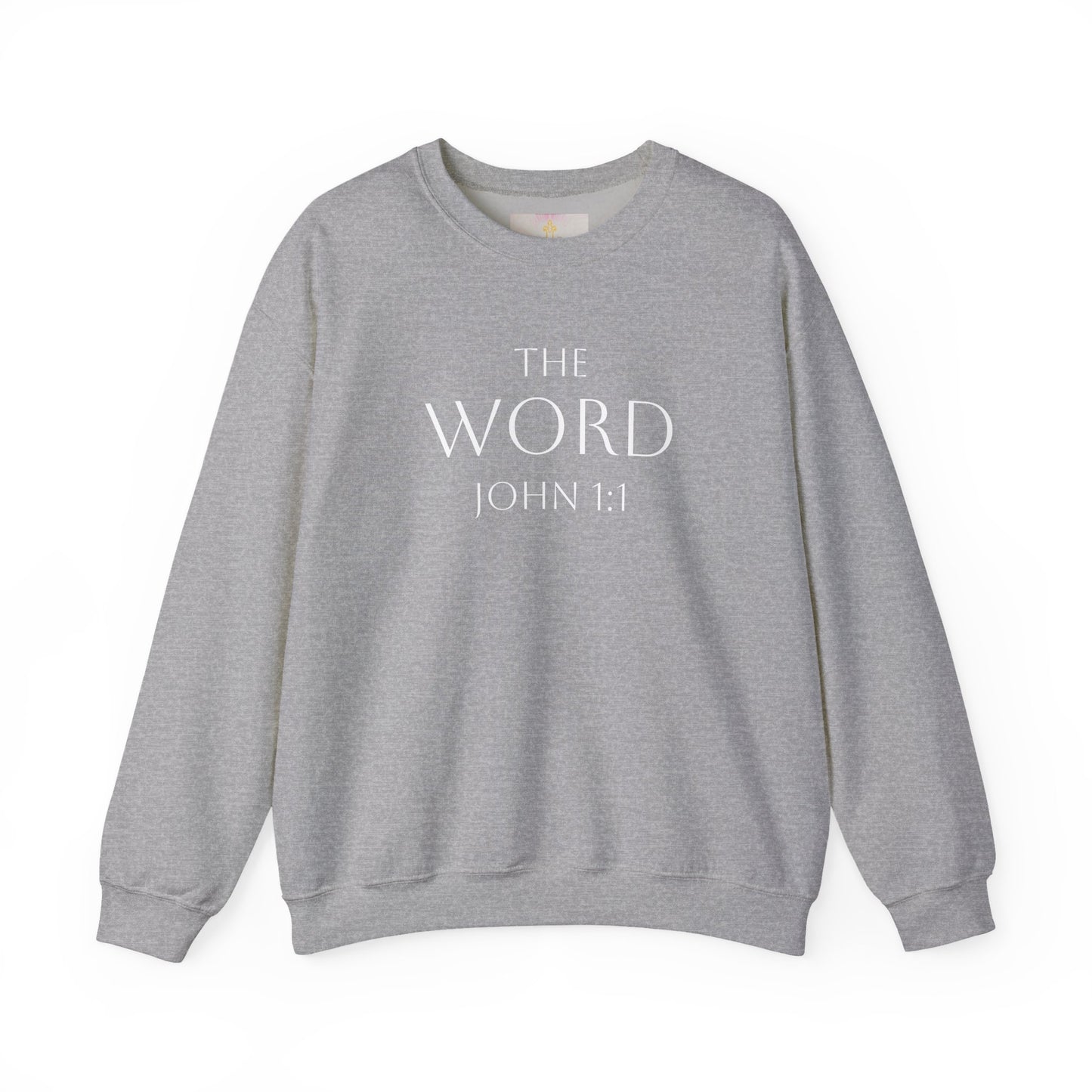 “The Word Eternal” – Men’s Christian Sweatshirt with White Lettering (John 1:1)