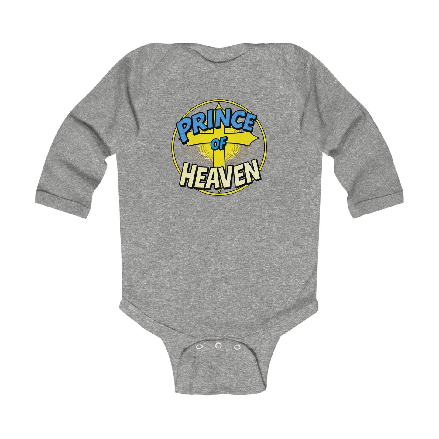 Infant Boys’ “Prince of Heaven” Long Sleeve Christian Onesie – Baby Faith Bodysuit